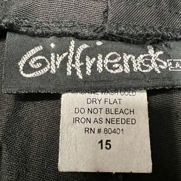 NWOT vintage y2k bondage pants black linen flare cut sz 15 by Girlfriends LA - Picture 6 of 14